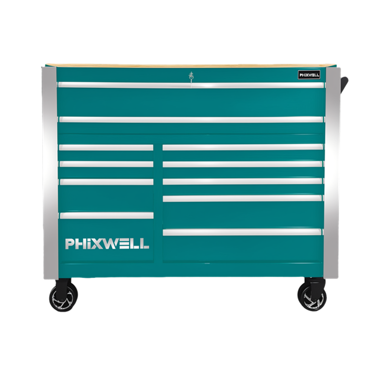 719520PHIXWELL Dulap de scule cu 11 sertare cu set de scule de 377 buc