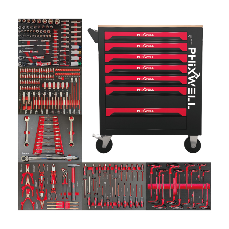 719507 Dulap pentru scule PHIXWELL cu 7 sertare cu blat