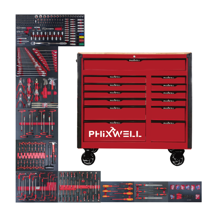 719518 PHIXWELL Dulap mare pentru scule cu 13 sertare