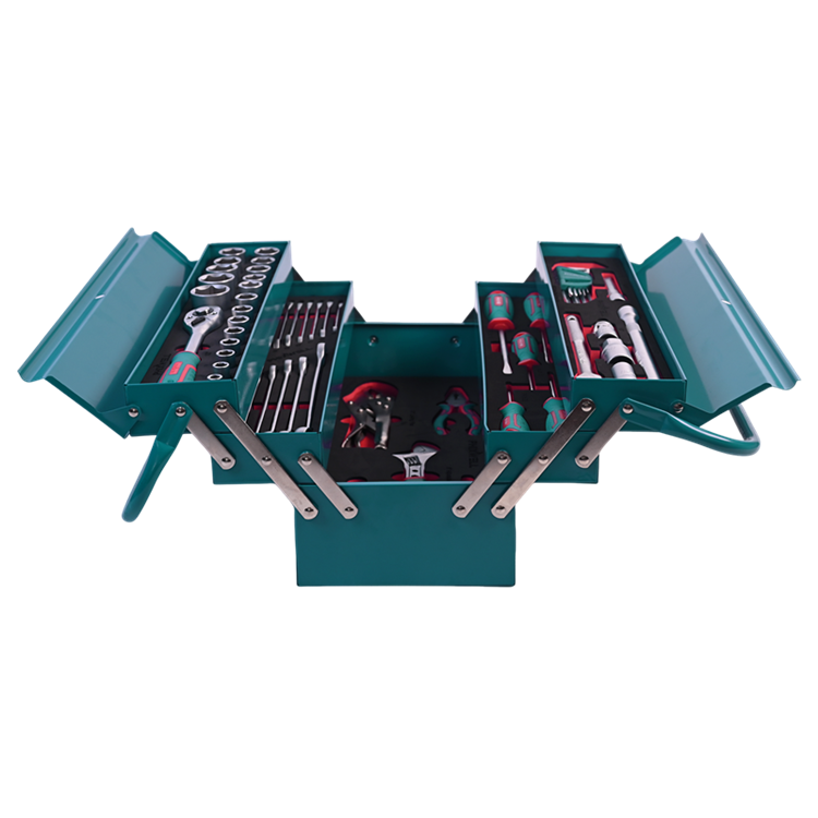 717302 PHIXWELL Set de unelte de mână cutie de fier de uz casnic 56 buc