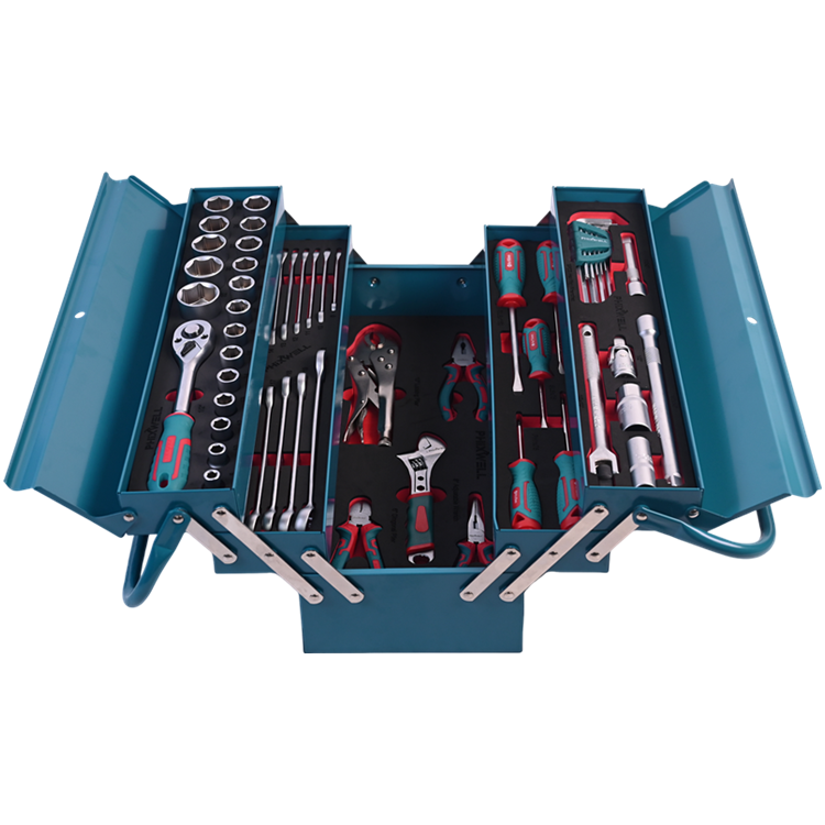 717302 PHIXWELL Set de unelte de mână cutie de fier de uz casnic 56 buc