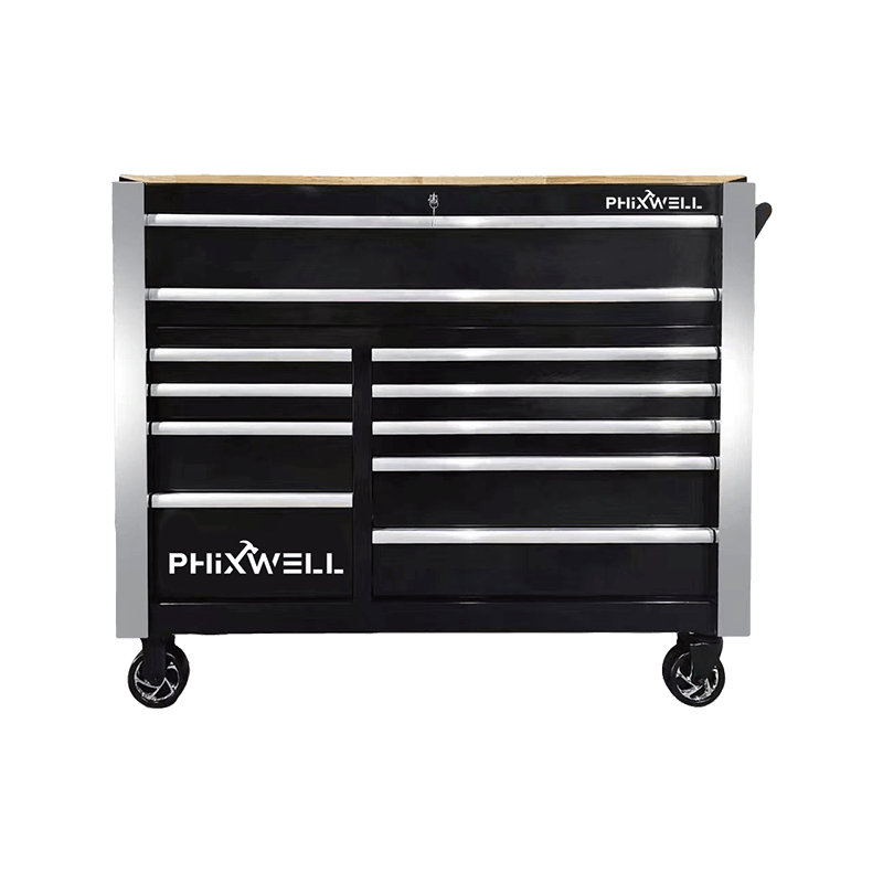 719520PHIXWELL Dulap de scule cu 11 sertare cu set de scule de 377 buc