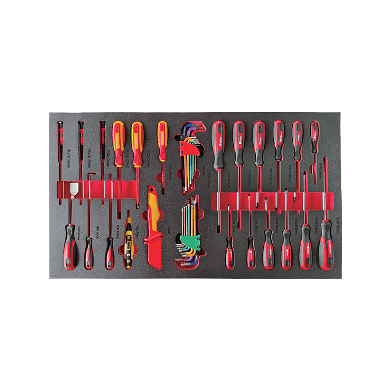 719520PHIXWELL Dulap de scule cu 11 sertare cu set de scule de 377 buc